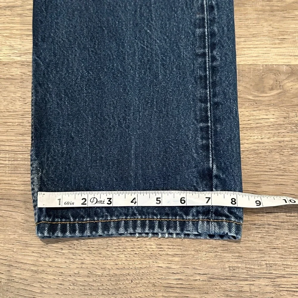 Levis 505 Regular Fit Straight Leg Jeans Mens 38x32 Dark Wash Blue Denim